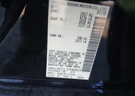 2018 Nissan Altima 2.5 Sl z USA, uszkodzony, nr VIN 1N4AL3AP2JC199003